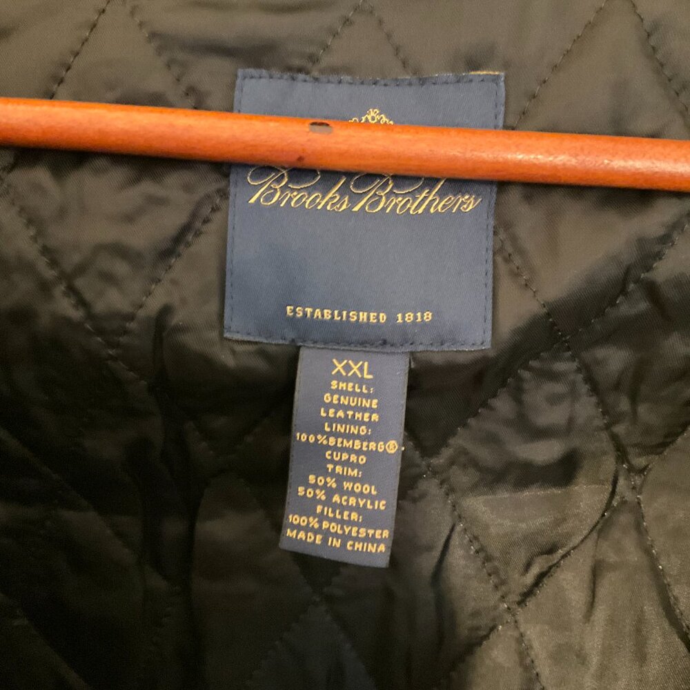 Brooks Brothers Suede Leather Black Safari Field Jacket Coat Men’s XXL NWT - Picture 3 of 16